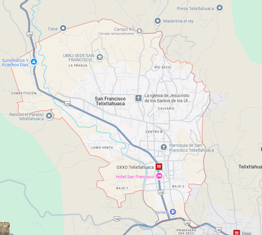 Mapa de San Francisco Telixtlahuaca