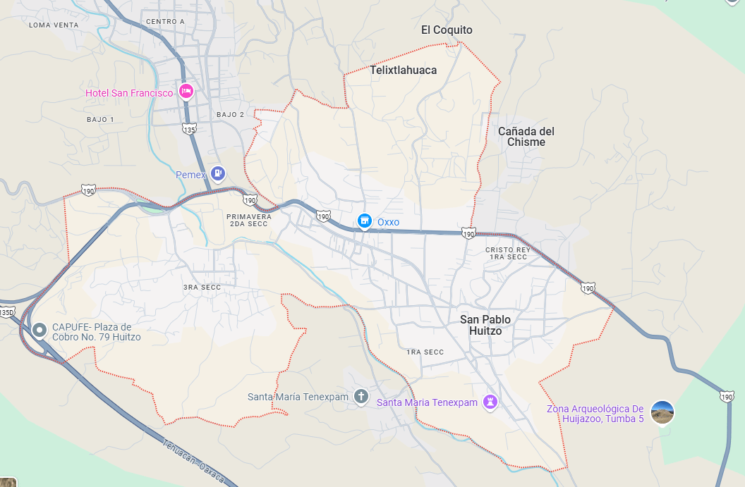Mapa de San Pablo Huitzo