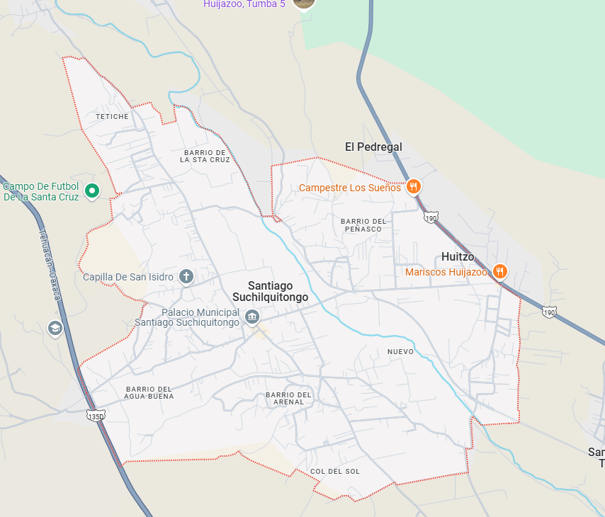Mapa de Santiago Suchilquitongo